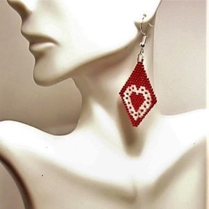 Diamond Shape Valentine Earrings - image 1